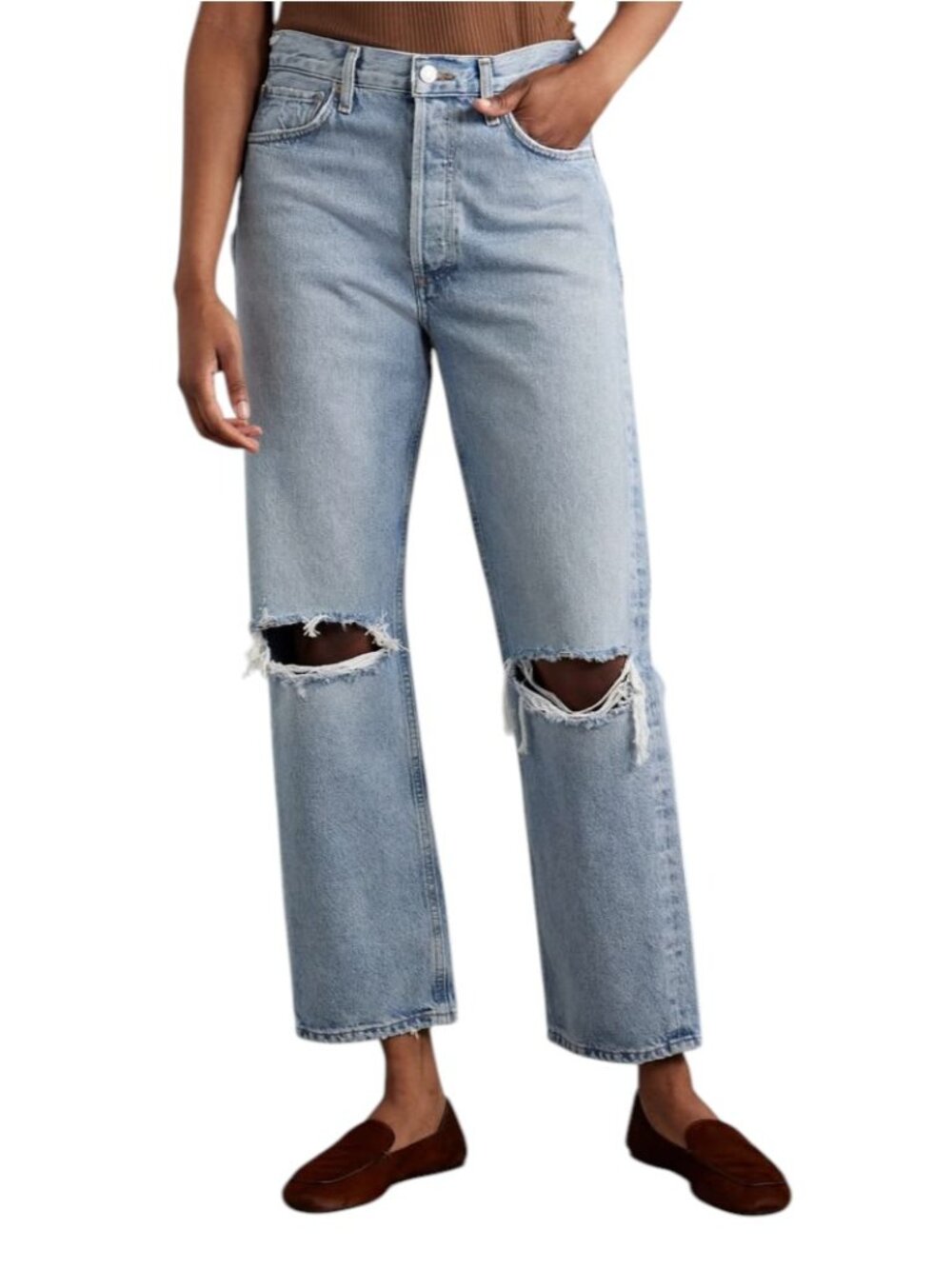 AGOLDE 90s Distressed Straight-Leg Jeans Size 28